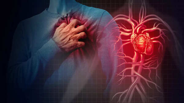 Illustration of a heart with erratic electrical activity