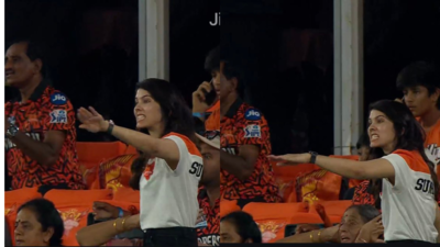 Kavya Maran's candid reactions during an IPL match.