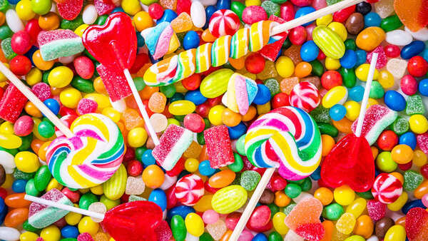 Colorful candies containing harmful artificial dyes.