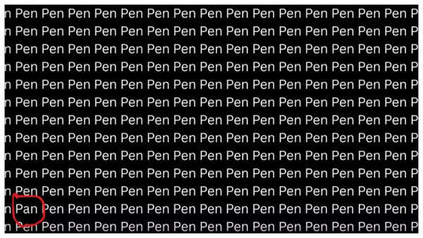 Hidden word optical illusion answer